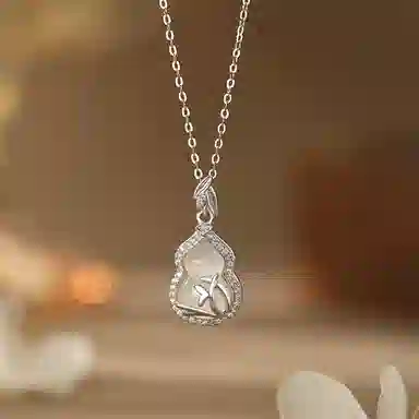 【S925纯银 福禄双全】 七七银饰 竹叶葫芦平安锁骨链 新中式节节高升诸事顺利 小众轻奢精致时尚高级感 百搭#好运 玉髓 项链 女款