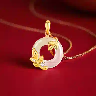 【S925纯银 高品质】 七七银饰 麦穗平安扣 新中式穗穗平安 本命年转运 古风约会小众轻奢 精致闪燿优雅 百搭锁骨链 好运 玉髓 项链 女款