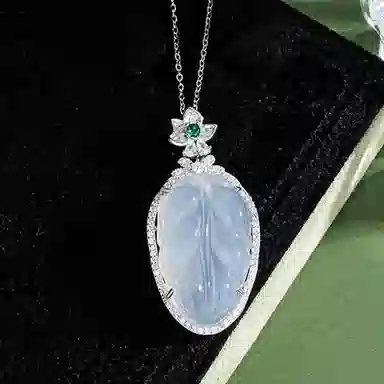 【S925纯银 高品质】 七七银饰 一叶富贵锁骨链 新中式小众设计轻奢简约百搭 清冷贵气感精致时尚 告白 约会礼盒#好运 玉髓 项链 女款