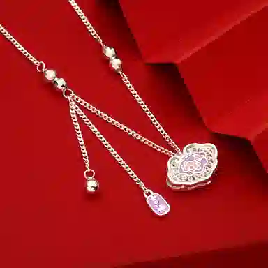 【S990足银 福气满满】 七七银饰 吉祥平安锁 吉祥富贵祥云锁 新中式平安转运 招财纳福 平安喜乐 精致高级感 小众轻奢#好运 纯银 项链 女款