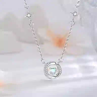 【S999足银纯银】 七七银饰 莫比乌斯心动 跳动的心 在逃公主 甜美浪漫轻奢精致 时尚小众 通勤百搭 琉璃 项链 女款