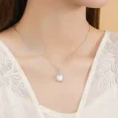 【S925纯银 人鱼眼泪】 七七银饰 闪耀爆闪显白锁骨链 清冷女神 精致百搭 简约轻奢显气质 百搭通勤 约会表白#好运 玉髓 项链 女款