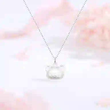 【S999足银纯银】 七七银饰 小熊 治愈轻松 萌趣可爱 时尚小众 精致优雅 氛围感  银 项链 男女同款情侣款