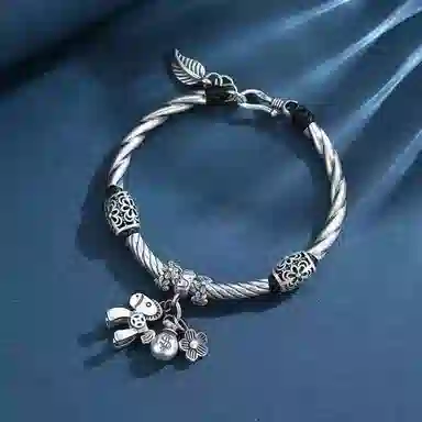 【S999足银 马上有钱花】 七七银饰   国潮吸金 考试上岸招财小霸王新中式时来运转 财源广进 好运 纯银 手链 女款