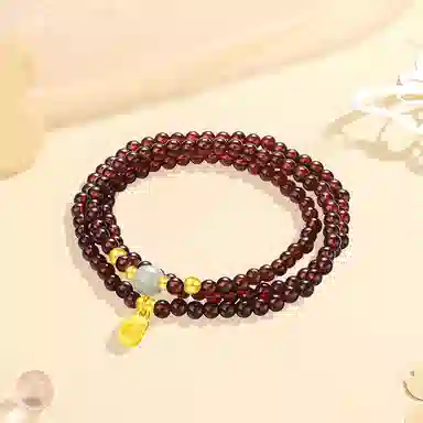 【S925纯银|福气满满】 七七银饰 时来运转 纳福珠串  三圈叠戴 新中式国风高级感 本命年转运气质百搭天然 玛瑙 手串 男女同款情侣款