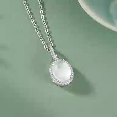 【S925纯银 人鱼眼泪】 七七银饰 闪耀爆闪显白锁骨链 清冷女神 精致百搭 简约轻奢显气质 百搭通勤 约会表白#好运 玉髓 项链 女款