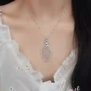 【S925纯银 高品质】 七七银饰 一叶富贵锁骨链 新中式小众设计轻奢简约百搭 清冷贵气感精致时尚 告白 约会礼盒#好运 玉髓 项链 女款