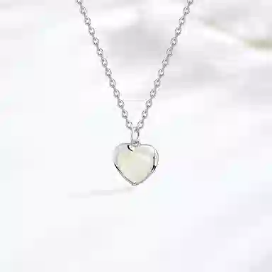 【S925纯银 高品质】 七七银饰 璀璨之心 在逃公主甜美设计 心动轨迹 大颗爱心 浪漫星球甜蜜守护 恋爱频率锁骨链 恋爱告白 玉髓 项链 女款