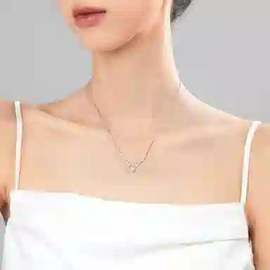 【S925纯银 高品质】 七七银饰 爱心 心动轨迹 在逃公主甜美设计 大颗鹿角爱心 浪漫星球甜蜜守护 恋爱频率锁骨链 恋爱告白 玉髓 项链 女款