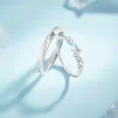 【精选S925纯银】 七七银饰 小王子与玫瑰 百搭开口可调节 轻奢简约高级感 表白告白日常通勤学生  银 戒指 男女同款情侣款