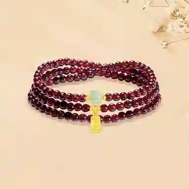 【S925银|福气满满】 七七银饰 时来运转  纳福珠串新中式国风高级感 转运珠 本命年转运必备 三圈叠戴  天然 玛瑙 玉石手串 男女同款情侣款