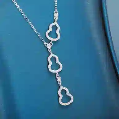 【S925银 福气满满】 七七银饰  环环相扣葫芦流苏 福禄双全锁骨链 新中式节节高升诸事顺利 小众轻奢精致时尚 好运 纯银 项链 女款