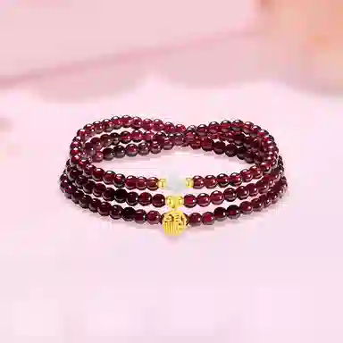 【S925纯银|福气满满】 七七银饰 时来运转 纳福珠串新中式国风  转运珠 本命年转运  三圈叠戴 天然 玛瑙 玉石手串 男女同款情侣款