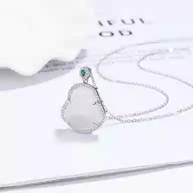 【高品质玉髓|精选S925纯银】 七七银饰 好运常相伴 平安喜乐 新中式复古国风设计 贵气优雅大方 玉髓 项链 男女同款情侣款