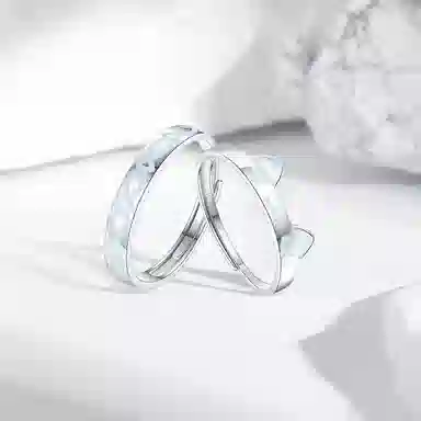 【S999足银纯银|精选高品质】 七七银饰 鱼猫之恋 百搭开口可调节 轻奢简约高级感 表白告白日常通勤  银 戒指 男女同款情侣款