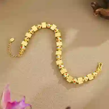 【S925银 八方来财】 七七银饰 十三幺麻将 国潮新中式国风 轻奢优雅精致高级 吸睛时尚百搭温柔知性古风#好运 纯银 手链 女款