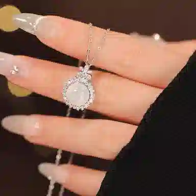 【S925纯银 高品质】 七七银饰 心动花朵 精致轻奢闪耀锁骨链  优雅时尚个性百搭#好运 玉髓 项链 女款