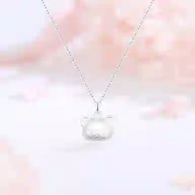 【S999足银纯银】 七七银饰 小熊 治愈轻松 萌趣可爱 时尚小众 精致优雅 氛围感  银 项链 男女同款情侣款