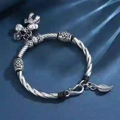 【S999足银 马上有钱花】 七七银饰   国潮吸金 考试上岸招财小霸王新中式时来运转 财源广进 好运 纯银 手链 女款