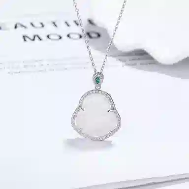 【高品质玉髓|精选S925纯银】 七七银饰 好运常相伴 平安喜乐 新中式复古国风设计 贵气优雅大方 玉髓 项链 男女同款情侣款