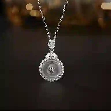 【S925纯银 诸事顺利】 七七银饰  平安扣 福气满满新中式轻奢小众设计感 复古国风温柔招财 吉祥祥云简约优雅长命锁 好运 玉髓 项链 女款