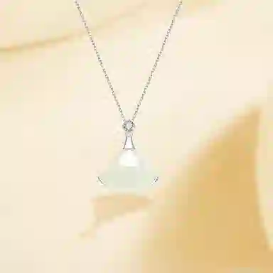 【S925纯银 三生有杏】 七七银饰 银杏叶 遇见你 森系清冷氛围感 时尚小众温柔宁静设计 轻奢经典简约百搭 好运 玉髓 项链 女款