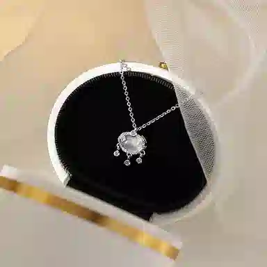 【高品质玉髓|精选S925纯银】 七七银饰 平安喜乐新中式国潮复古锁包 本命年招财转运富贵长命锁锁骨链天然 玉髓 玉石项链 女款