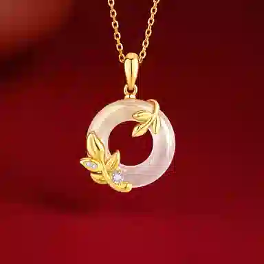 【S925纯银 高品质】 七七银饰 麦穗平安扣 新中式穗穗平安 本命年转运 古风约会小众轻奢 精致闪燿优雅 百搭锁骨链 好运 玉髓 项链 女款