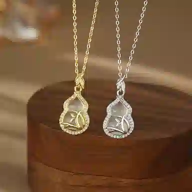 【S925纯银 福禄双全】 七七银饰 竹叶葫芦平安锁骨链 新中式节节高升诸事顺利 小众轻奢精致时尚高级感 百搭#好运 玉髓 项链 女款