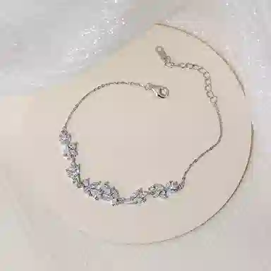 【S999足银 紫藤花开】 七七银饰 森系小清新 招财蝴蝶 微笑原创小众轻奢闪耀 在逃公主浪漫告白甜蜜饰爱 好运 纯银 手链 女款