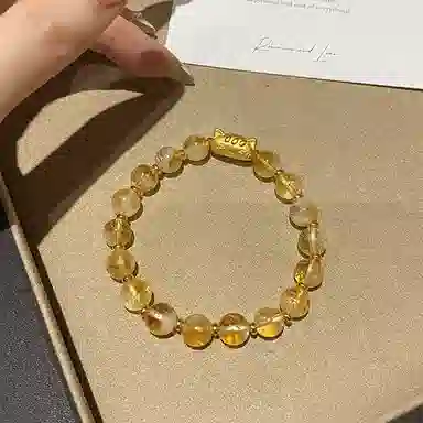 【S925银 福气满满】 七七银饰  法棍猫 萌趣甜美可爱童真招财小猫咪 轻奢精致时尚优雅 童话梦幻 小众简约  黄水晶 手链 女款