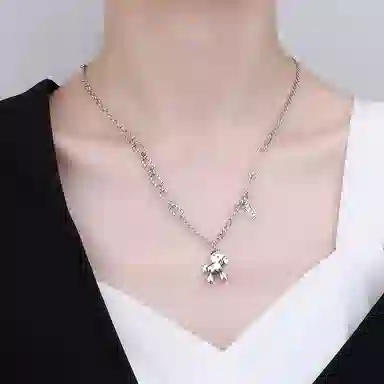 【S925银 马上有钱】 七七银饰  小马俏皮可爱灵动 生肖马年本命年 好运纳福旺己 精致小众设计 转运锁骨链表白 纯银 项链 女款