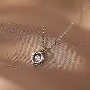 【S999足银纯银】 七七银饰 莫比乌斯 跳动的心第三秒心动 梦幻浪漫灵动闪耀 精致轻奢小众 锁骨链 学生 琉璃 项链 男女同款情侣款