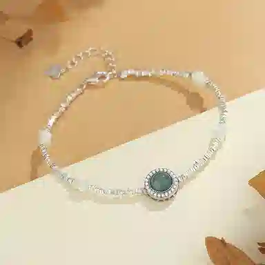 【S925纯银 高品质】 七七银饰 转运碎银子 福运连连招财纳福转运珠手饰本命年 清冷感高级小众清冷国风国潮简约首饰 好运 玉髓 手链 女款