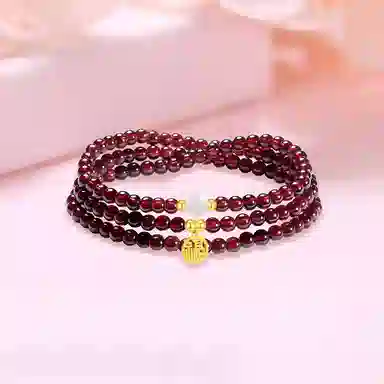 【S925纯银|福气满满】 七七银饰 时来运转 纳福珠串新中式国风  转运珠 本命年转运  三圈叠戴 天然 玛瑙 玉石手串 男女同款情侣款