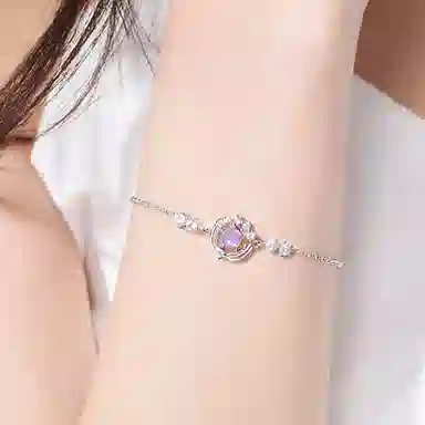 【S925纯银 羽你相伴】 七七银饰  跳动的心 天使之羽 莫比乌斯 甜蜜浪漫温柔 轻奢小众设计 日常百搭 学生 琉璃 手链 女款