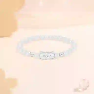 【S999足银纯银 高品质】 七七银饰 法棍猫 卡通萌趣可爱经典时尚小众 轻奢精致 转运珠时尚温柔气质百搭 好运 玛瑙 手串 男女同款情侣款