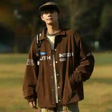 国际米兰足球俱乐部 灯芯绒字母印花休闲宽松工装美式复古运动户外学生高街外套夹克 男女同款