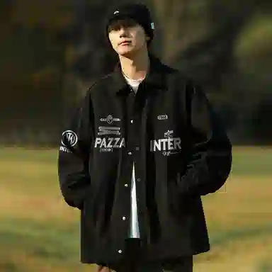 国际米兰足球俱乐部 休闲工装美式复古百搭外套学生运动高街户外灯芯绒上衣夹克 男女同款
