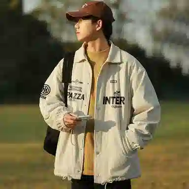 国际米兰足球俱乐部 休闲工装美式复古百搭外套学生运动高街户外灯芯绒上衣夹克 男女同款