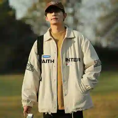 国际米兰足球俱乐部 灯芯绒字母印花休闲宽松工装美式复古运动户外学生高街外套夹克 男女同款