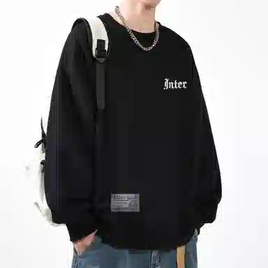 国际米兰足球俱乐部 重磅涂鸦字母印花宽松套头内搭学生户外美式嘻哈卫衣 男女同款