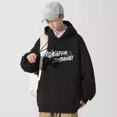 国际米兰足球俱乐部 涂鸦印花宽松休闲连帽套头学生运动户外内搭上衣重磅卫衣 男女同款