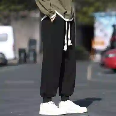 国际米兰足球俱乐部 字母印花宽松束脚美式高街阔腿裤长裤抽绳基础款休闲裤 男女同款