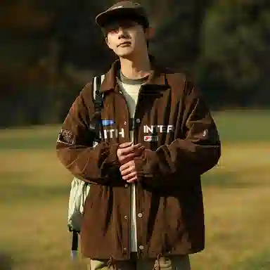 国际米兰足球俱乐部 灯芯绒字母印花休闲宽松工装美式复古运动户外学生高街外套夹克 男女同款