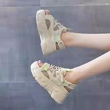 艾格鸟 织物 厚底增高潮流百搭 沙滩凉鞋 女款