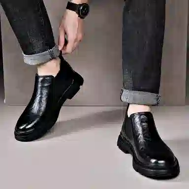 卡奇奥蒂 二层牛皮 防滑耐磨 时尚百搭 及踝 切尔西靴 男款