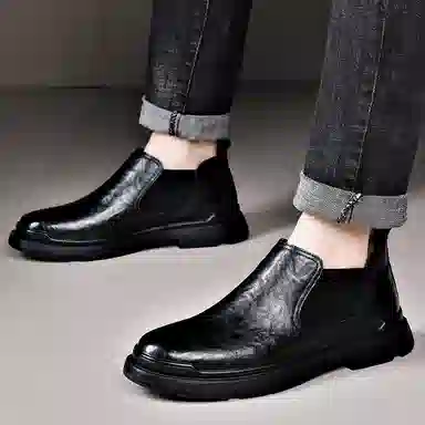 卡奇奥蒂 二层牛皮 防滑耐磨 时尚百搭 及踝 切尔西靴 男款