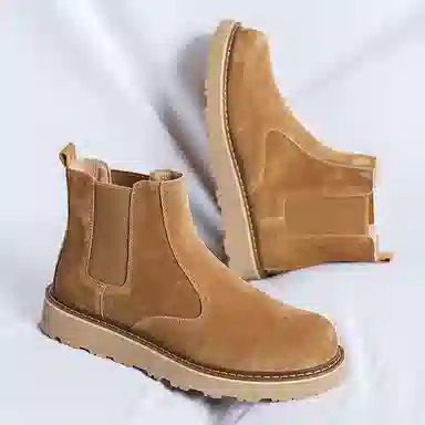 卡奇奥蒂 猪皮 时尚 休闲 舒适百搭 中筒 切尔西靴 男款 棕色