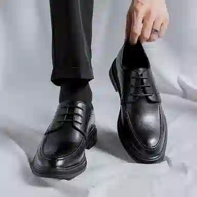 卡奇奥蒂 二层牛皮 经典复古简约百搭英伦风 正装皮鞋 男款 黑色